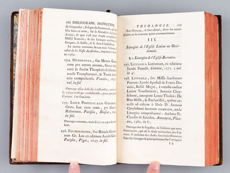 Bibliographie Instructive : ou Traité de la Connoissance des Livres rares et Singuliers. Volume de Théologie. DE BURE, Guillaume-François