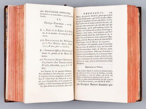 Bibliographie Instructive : ou Traité de la Connoissance des Livres rares et Singuliers. Volume de Théologie. DE BURE, Guillaume-François