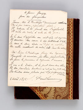 Manuscrit [ Recueil de poésies et pièces diverses, dont copies de poèmes de Sully Prudhomme au verso de 5 faire-parts de mariage de Jeanne Geruzez, ...