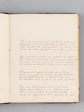 Manuscrit [ Recueil de poésies et pièces diverses, dont copies de poèmes de Sully Prudhomme au verso de 5 faire-parts de mariage de Jeanne Geruzez, ...