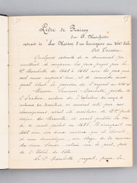 Manuscrit fin XIXe relatif à plusieurs communes (dont nombreuses communes de l'Essonne) : Livre de raison du P. Marchetti extrait de La maison d'un Bourgeois au XVIIIe siècle - Premiers Seigneurs de Pithiviers, par J. Devaux - Extrait d'une histoire inédite de Pithiviers au XVIIIe siècle par M. de la Brière - Mémoires sur l'élection de Pithiviers en 1698 ed. Herluison Orléans - Les châteaux de Ribeauvillé : Rappolstein- Girs erg. St Ulrich - Extrait des Archives de Ribeauvillé - N.D. de Dusenbach - Relation d'une Noce célébrée au château de Ribeauvillé XVIe siècle - Château d'Andlau - Rouffach - Schlestadt - Les trois Châteaux - Comte d'Andlau - Les Antiquités de la Ville, Comté et Chatelenie de Corbeil, de la recherche de Me Jean de la Barre cy-devant Prévost de Corbeil ed. 1647 - Pancarte du Chastelet représentant l'étendu et le ressort de la Chastellenie de Corbeil - Les Comtes de Corbeil : Hémon, Bouchard, Maugis, Guillaume, Regnault, Bouchart II, Oddes, Hugues du Puisset, etc... - Fontenay-le-Vicomte [ extrait de l'Histoire du Diocèse de Paris par l'abbé Lebeuf ] - Mennecy - Villabé - Ormoy - La Norville - Leudeville - Ver-le-Grand - Ver-le-Petit - La Saussaie - Escharcon - Avrinville - La Honville