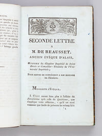 Seconde Lettre à M. de Beausset ancien Evêque d'Alais, Membre du Chapitre Impérial de Saint Denis et Conseiller-Titulaire de l'Université Impériale [Edition originale ] Pour servir de Supplément à son Histoire de Fénélon