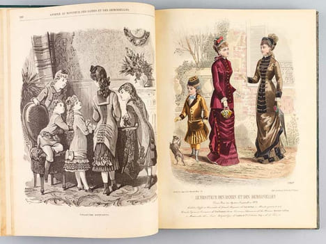 Moniteur des Dames et des Demoiselles (Année 1879 complète). Gravures de Modes noires et coloriées à l'aquarelle.. Collectif