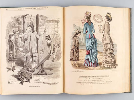Moniteur des Dames et des Demoiselles (Année 1879 complète). Gravures de Modes noires et coloriées à l'aquarelle.. Collectif