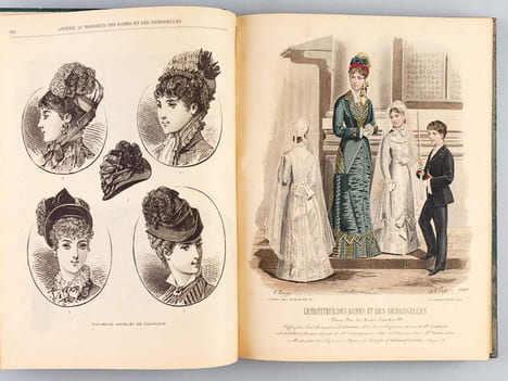 Moniteur des Dames et des Demoiselles (Année 1879 complète). Gravures de Modes noires et coloriées à l'aquarelle.. Collectif