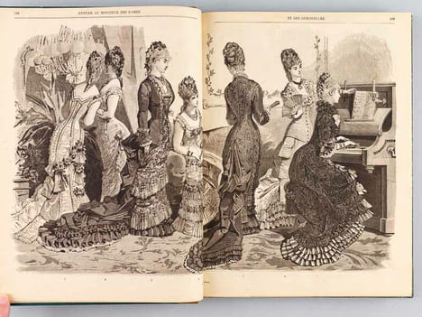 Moniteur des Dames et des Demoiselles (Année 1879 complète). Gravures de Modes noires et coloriées à l'aquarelle.. Collectif