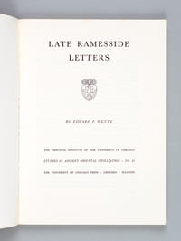 Late Ramesside Letters