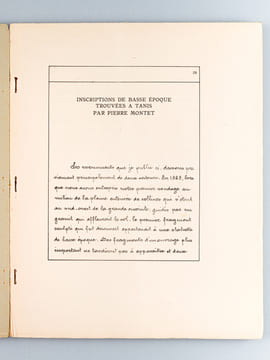 Inscriptions de Basse Epoque trouvées à Tanis [ On joint : ] Trois gouverneurs de Tanis d'après les inscriptions des Statues 687, 689 et 700 du Caire. ...