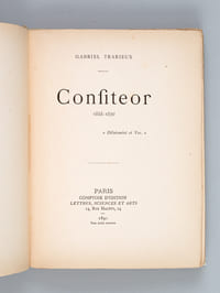 Confiteor 1888-1890 [ Edition originale - Livre dédicacé par l'auteur à Sully-Prudhomme ]