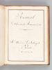 [ Manuscrit : ] Recueil de Chansons, Romances, etc.  - A Madame De Solages à Vannes. Anonyme ; [ DE SOLAGES, Madame ]