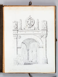 Ensemble de 53 dessins et esquisses d'un séjour en Espagne vers 1850 : [ Dont : ] Vue de l'Alcazar et du pont d'Alcantara à Tolède - Aqueduc, vue de la ville et encombrements [ Ségovie ? ] - Noria et pêcheur à la ligne - Portail d'Eglise à Ségovie - A Tolède. La Boucherie. - Cathédrale de Ségovie - Marché très populeux à Valence - Eglise Saint Jean des Rois à Tolède - Cathédrale de Ségovie - Esquisses Madrid 1850 - Le Tage à Tolède - Couvent de la Merced - Alcazar de Ségovie (4 dessins) - Aqueduc et vue de la ville [ Ségovie ] - Berger allongé - Fuente Anton Martin à Madrid avec marché 1850 [ Fontaine de la Fama ] - Puerta del Cambron à Toledo - Pont d'Alcantara à Tolède -Xeres [ Jerez de la Frontera ], etc. etc.