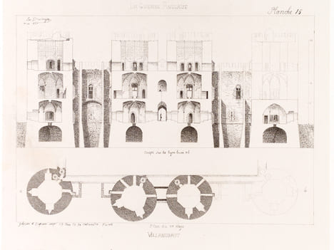 Villandraut [ 4 Eaux-fortes originales extraites de la Guienne Militaire, Planches 15, 17, 18 et 19 ]. DROUYN, Léo