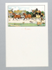 Lot de 90 menus vierges ornés d'un dessin imprimé de Cecil Aldin (malle-poste à 4 chevaux, avec chien de chasse tractant une caisse de champagne de la ...