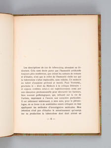 La Psychologie du Tuberculeux dans la littérature contemporaine. Essai de critique médico-littéraire [ Edition originale ]