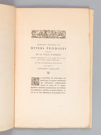 Discours véritable et divers Prodiges arrivez en la Ville d'Angers Comme tremblement de terre, signes tres horribles, bentes en l'air, tempeste impetueuse et de la Furieuse Fontaine qu'on appelle la Fontaine Godeline