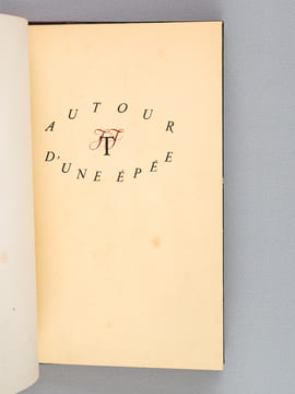 Autour d'une Epée. Allocution de François Porché prononcée le 15 janvier 1940 pour la remise de son épée d'académicien à Jérôme Tharaud. Réponse ...