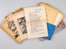 [ Ensemble d'ouvrages, dessins originaux et poème manuscrit ] Poème autographe signé offert à Jacques Isolle, daté du 1er janvier 1946, avec un dessin ...