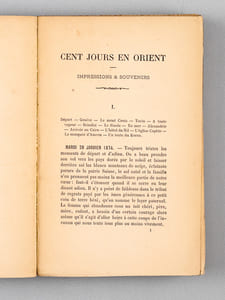 Cent jours en Orient. Impressions & Souvenirs. Le Caire - Le Nil - Thèbes - Assouan - Port-Saïd - Jérusalem - Beyrouth - Athènes - Corfou [ Edition originale ]