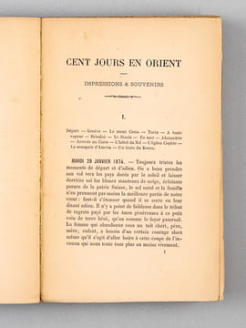 Cent jours en Orient. Impressions & Souvenirs. Le Caire - Le Nil - Thèbes - Assouan - Port-Saïd - Jérusalem - Beyrouth - Athènes - Corfou [ Edition ...