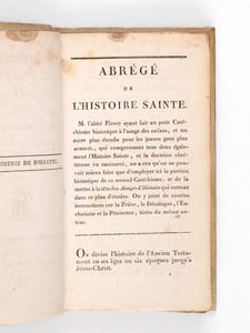 Abrégé de l'Histoire Sainte à l'usage des Elèves de l'Ecole Militaire