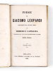 Poesie di Giacomo Leopardi precedute da alcuni cenni di Domenico Capellina, intorno alla vita e agli scritti dell'autore. LEOPARDI, Giacomo ; ( ...