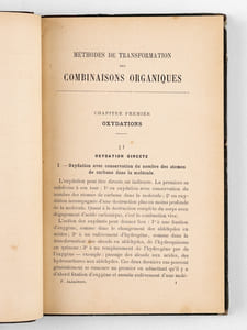 Méthodes de transformation des Combinaisons organiques [ Edition originale de la traduction ].