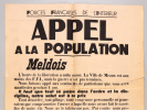 [Affiche originale : ] Forces Françaises de l'Intérieur. Appel à la Population. Meldois. L'heure de la libération a enfin sonné. La Ville de Meaux est ...