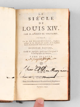 Le Siècle de Louis XIV (2 Tomes - Complet). AROUET DE VOLTAIRE, M. ; (FRANCHEVILLE, M. Joseph du FRESNE de)