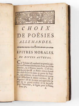 Choix de Poésies allemandes (4 Tomes - Complet). HUBER, Michael ; (Schmidt, Breitenbauch, Schlegel, Wieland, Rost, Kleist, Gessner, Hagedorn, Gellert, ...