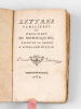 Lettres familières du Président de Montesquieu, Baron de La Brède, à divers amis d'Italie . MONTESQUIEU, Charles de Secondat Baron de