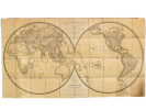 Mappemonde en deux Hémisphères présentant l'état actuel de la Géographie . BRUE, Adrien-Hubert
