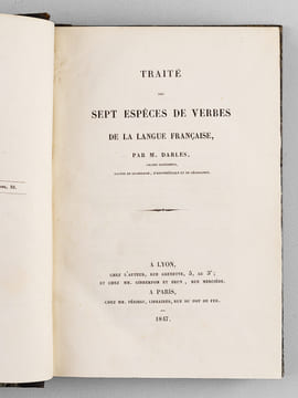 [ Recueil de 12 titres ] Traité des sept Espèces de Verbes de la Langue Française par M. Darles [ Suivi  de : ] Eloge de Socrate. Collège de Vienne. ...