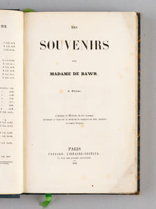 Mes Souvenirs, par Madame de Bawr