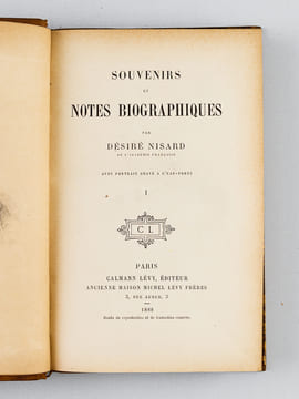 Souvenirs et Notes biographiques (2 Tomes - Complet) [ Edition originale ]. NISARD, Désiré