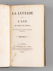 La Luciade ou l'Ane de Lucius de Patras.
