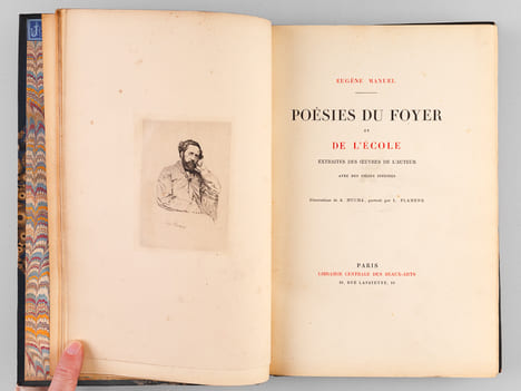 Poésies du Foyer et de l'Ecole. Extraites des Oeuvres de l'auteur avec des pièces inédites. Illustrations de A. Mucha. MANUEL, Eugène ; MUCHA, Alfons ...