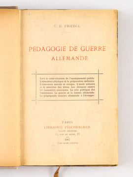 Pédagogie de Guerre allemande [ Edition originale - Livre signé par l'auteur ] Vers la centralisation de l'enseignement public. L'éducation physique ...