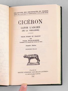 Caton l'Ancien (De la Vieillesse). CICERON ; Wuilleumier, Pierre (trad.)