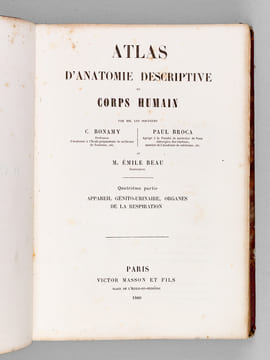 Atlas d'Anatomie descriptive du Corps Humain. Quatrième Partie : Appareil génito-urinaire, organes de la respiration.. BONAMY, C. ; BROCA, Paul ; ...