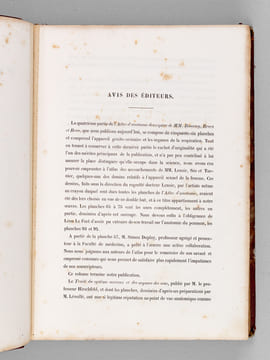 Atlas d'Anatomie descriptive du Corps Humain. Quatrième Partie : Appareil génito-urinaire, organes de la respiration.. BONAMY, C. ; BROCA, Paul ; ...
