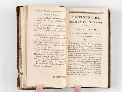 Dictionnaire des Jeux de l'Enfance et de la Jeunesse, chez tous les Peuples [ Edition originale ]