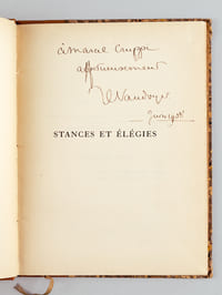 Stances et Elégies 1907 - 1908 [ Edition originale - Livre dédicacé par l'auteur, avec 2 L.A.S. jointes ]