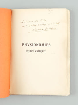 Physionomies. Etudes critiques [ Livre dédicacé par l'auteur ]. EMBIRICOS, Alexandre
