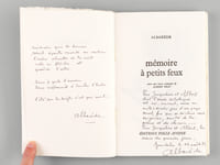 Mémoire à petits feux [ Edition originale - Livre dédicacé par l'auteur avec un poème autographe joint de l'auteur ]