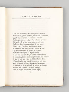 La Trace de ses Pas. Poèmes. [ Edition originale - Livre dédicacé par l'auteur ]. FERVAL, Claude ; [ AIMERY HARTY DE PIERREBOURG, Marguerite ]