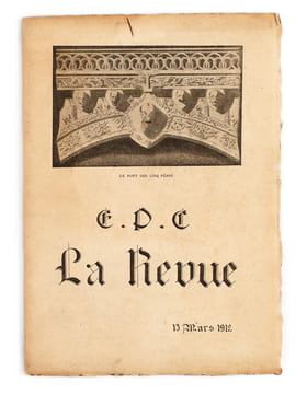 Soirée du 13 mars 1912. E. P. C. La Revue. Distribution Mlle Falchieri du Théâtre Apollo. Primerose - Mlle des Lurées - Cera Laparcerie [ Contient les ...