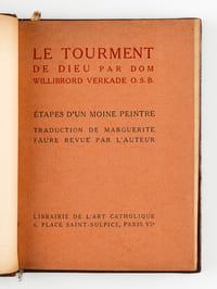 Le Tourment de Dieu. Etapes d'un moine peintre.