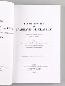Les Obituaires de l'Abbaye de Clairac