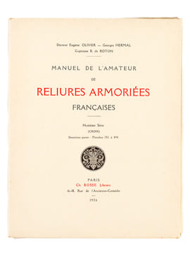 Manuel de l'Amateur de Reliures Armoriées Françaises. Huitième Série (Croix) DeuxièmePartie : Planches 782 à 890. OLIVIER, Docteur Eugène ; HERMAL, ...