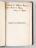 Odes d'Horace traduites en prose par Emmanuel Worms de Romilly [ Livre dédicacé par le traducteur ]. HORACE ; WORMS DE ROMILLY, Emmanuel